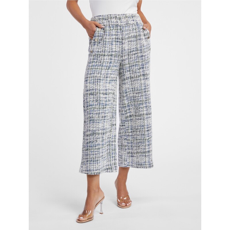 Orsay Modro-krémové dámské tvídové culottes - Dámské 107067870