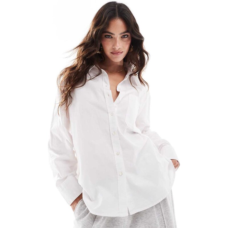 Vero Moda oversized shirt with wide cuff sleeves in white 112655358