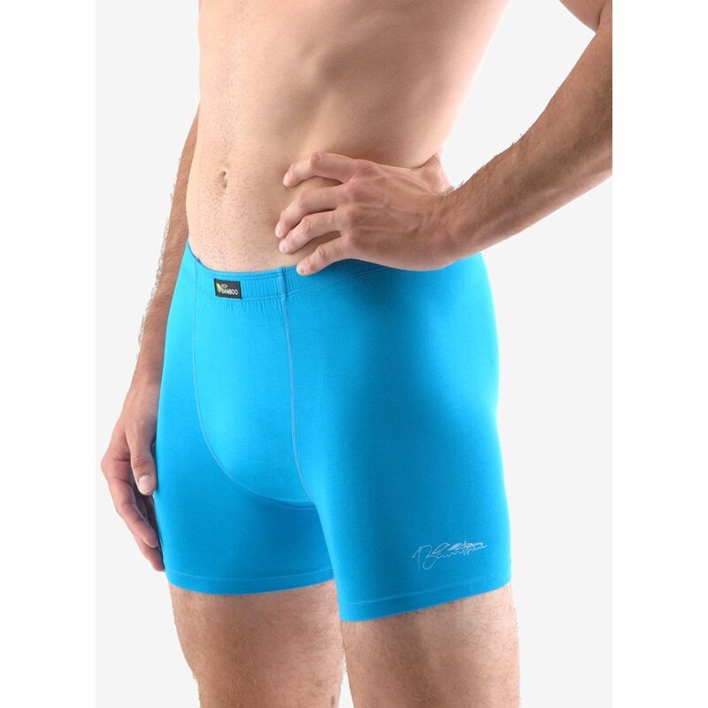 GINA Pánské boxerky s delší nohavičkou, delší nohavička, šité, s