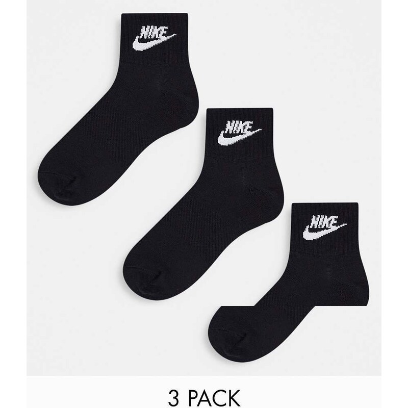 Nike Everyday Essential 3 pack ankle socks in black