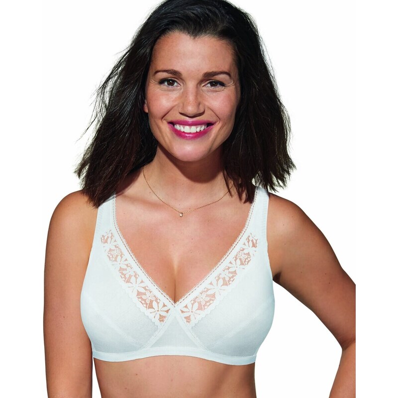 Sada 2 podprsenek s výšivkou Coeur Croisé Playtex, bez kostic bílá 108148101