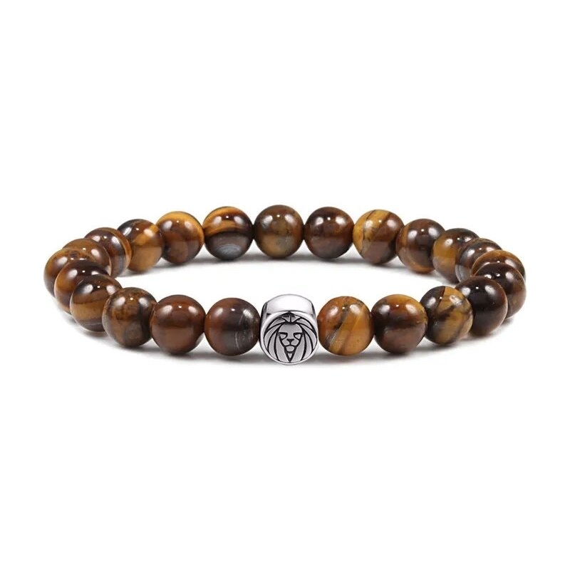 Daniel Dawson Korálkový náramek Lion - 8 mm tygří oko, chirurgická 98925103