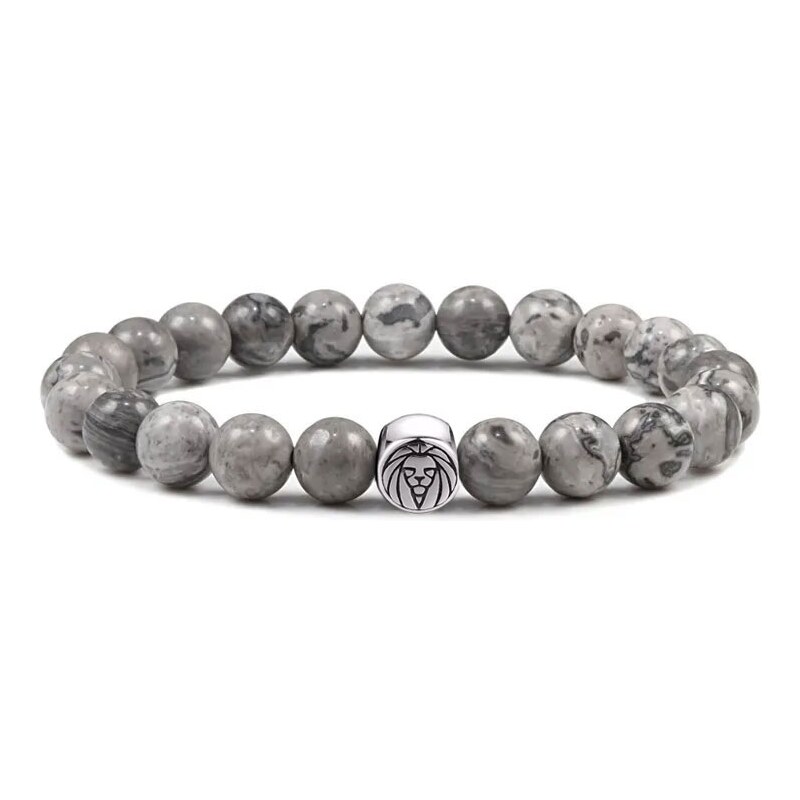 Daniel Dawson Korálkový náramek Lion - 8 mm jaspis, chirurgická ocel 98926249
