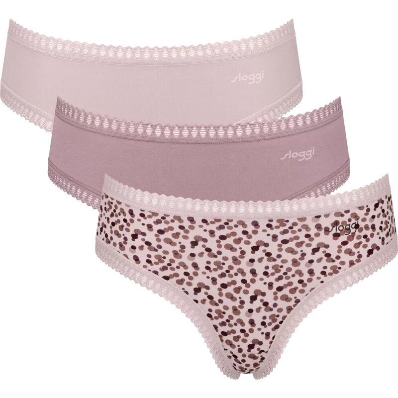 SLOGGI Kalhotky Go Crush tělová / hnědá / růžová / starorůžová 98929573
