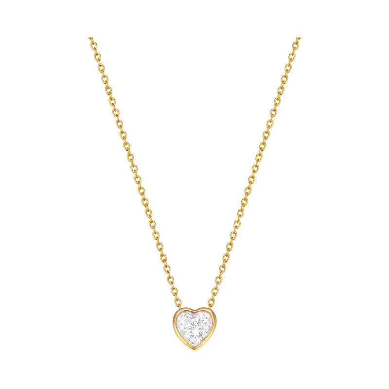 Esprit Pozlacený náhrdelník se srdcem ESPRIT-JW50037 Gold