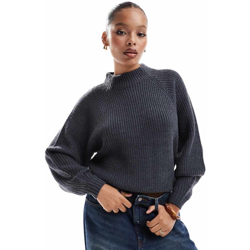 Threadbare high neck jumper in dark grey 100283329