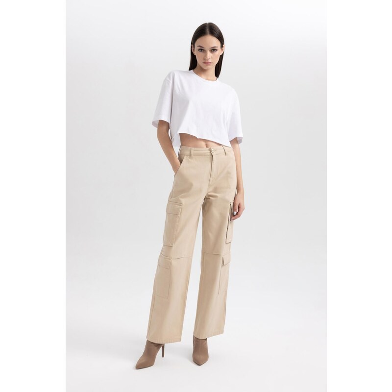 DEFACTO Cool Straight Fit Cargo Gabardine Trousers 107079720
