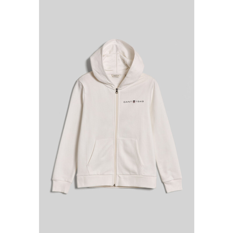 MIKINA GANT REG PRINTED GRAPHIC ZIP HOOD EGGSHELL