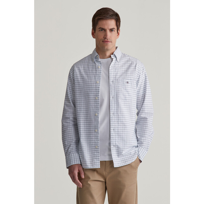 KOŠILE GANT REG CLASSIC OXFORD CHECK SHIRT LIGHT BLUE