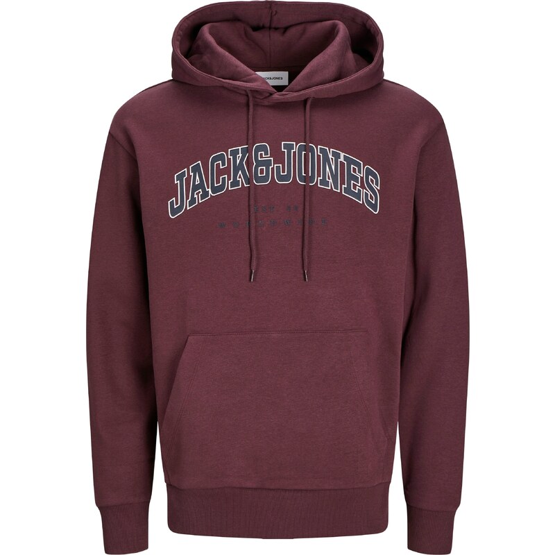 JACK & JONES Mikina JJECaleb tmavě modrá / vínově červená / bílá