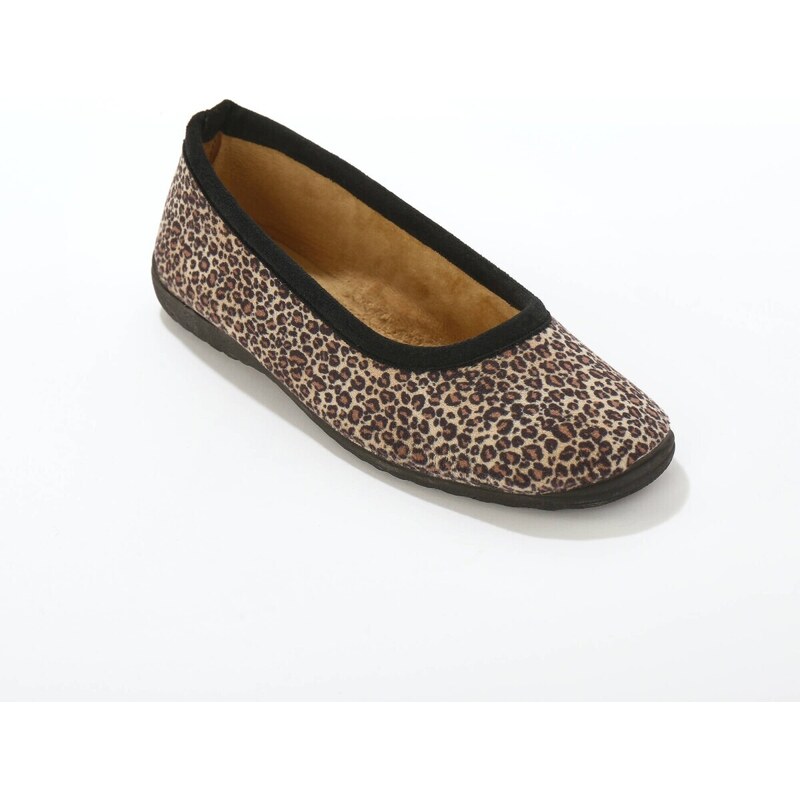 Blancheporte Domácí baleríny s leopardím vzorem kaštanová 99028899