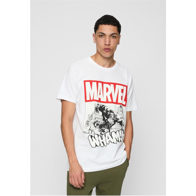 Merchcode Bílé tričko Avengers Smashing Hulk