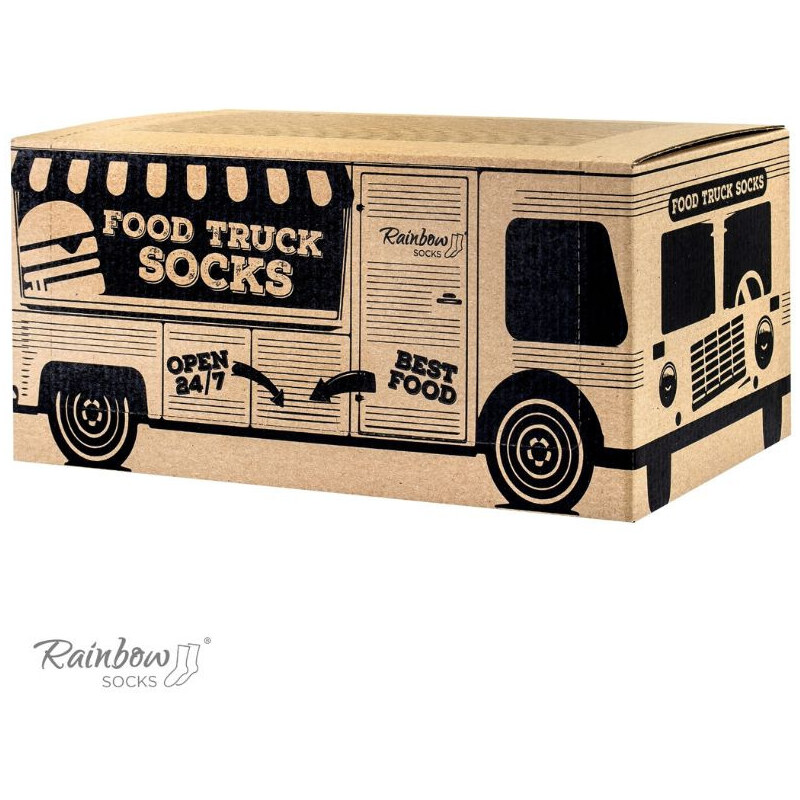 ZOOKSY/RAINBOW SOCKS Sada Food Truck Socks Box Beer Burger 3