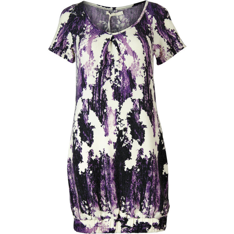 Lavand dámské pletené šaty s krátkým rukávem fialové L