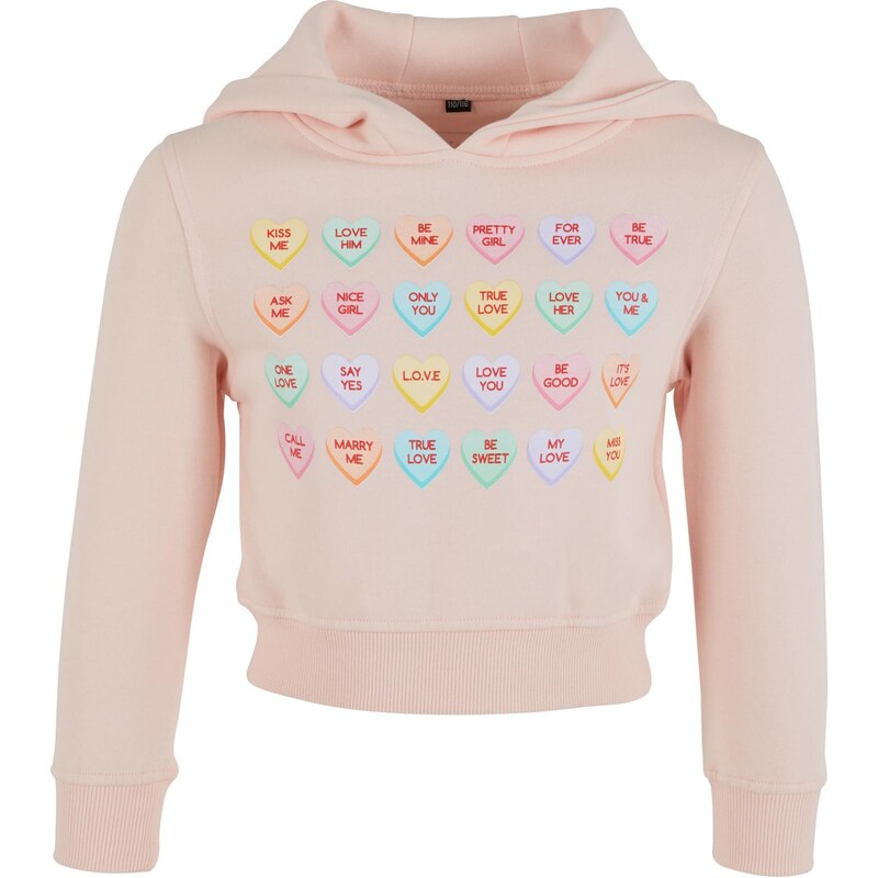 Mister Tee Dětská zkrácená mMikina Sweet Heart Candy růžová
