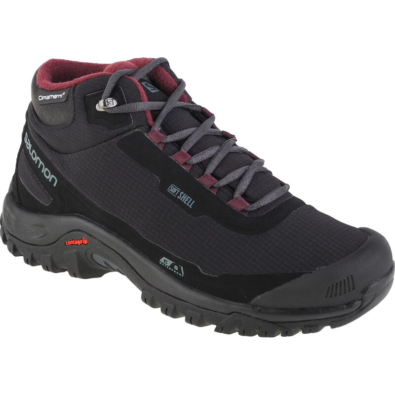 Černo-růžová dámská treková obuv Salomon Shelter CS WP W Černá 99124967