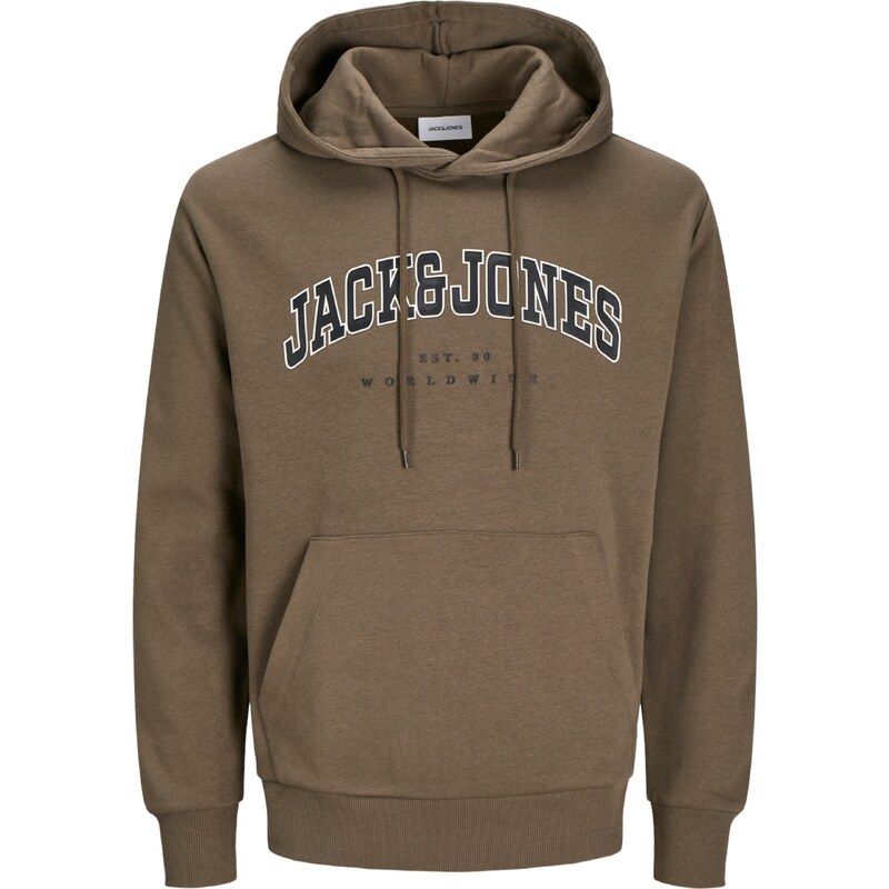 JACK & JONES Mikina JJECaleb hnědá / černá / bílá