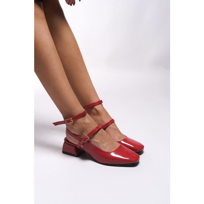 Riccon Thiristnith Womens High Heel Shoes 0012335 Red Patent Leather 106971380