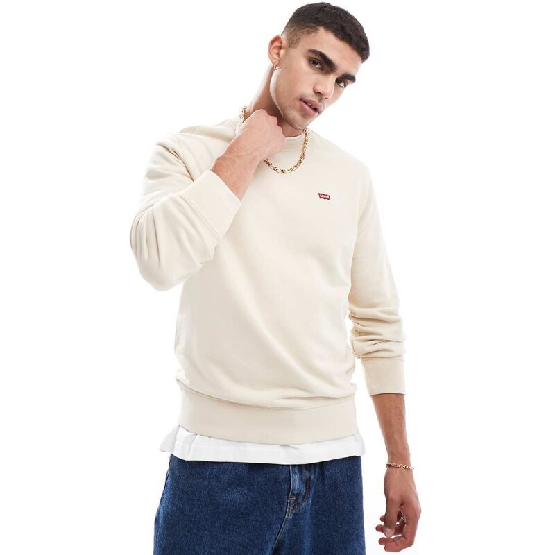Levis the original hallmark logo sweatshirt in beige marl