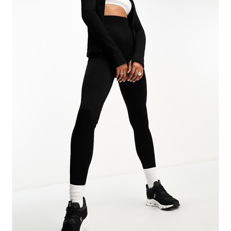 4505 Tall Icon seamless rib gym legging in black 100068013