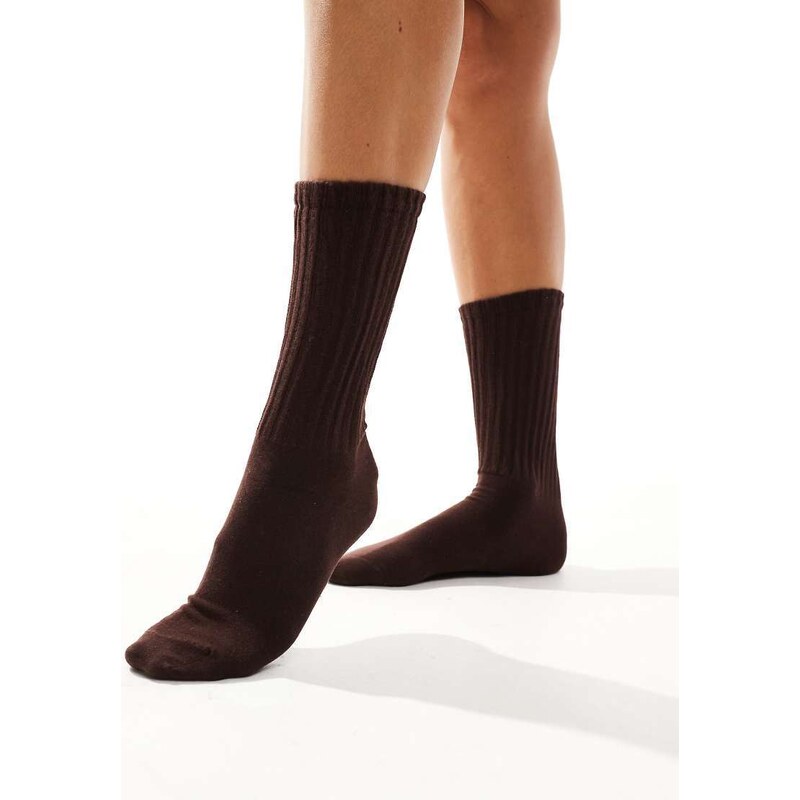 Sui Ava Magda pointelle socks in dark brown
