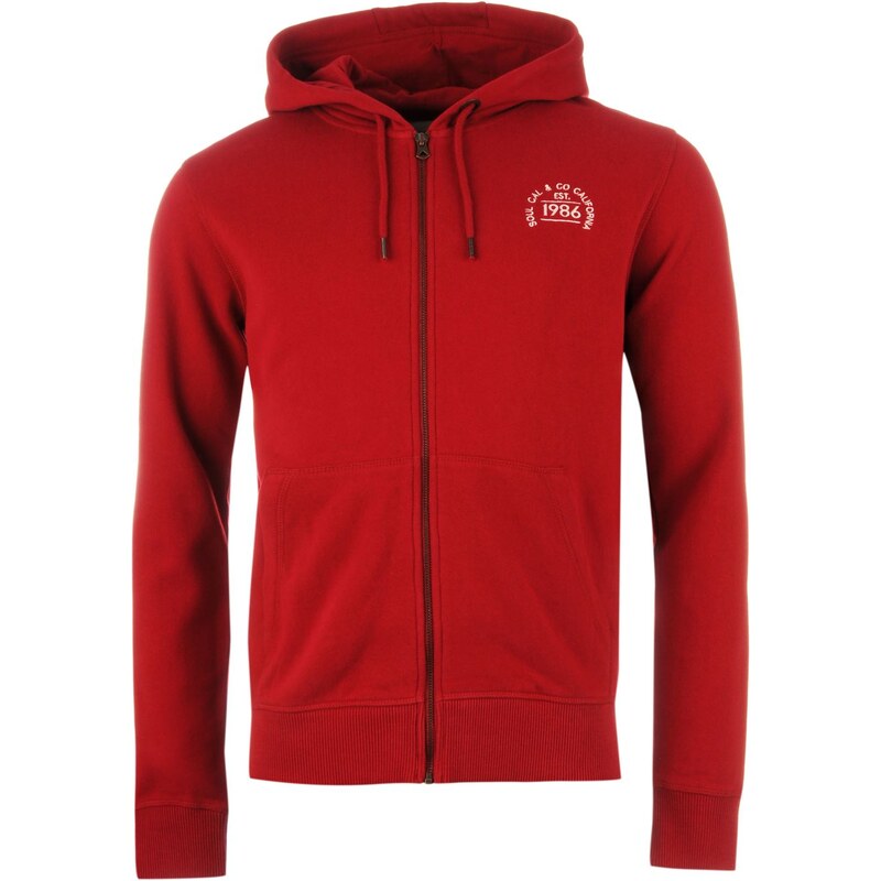 mikina SoulCal Signature Zipped Hoodie Bright Red