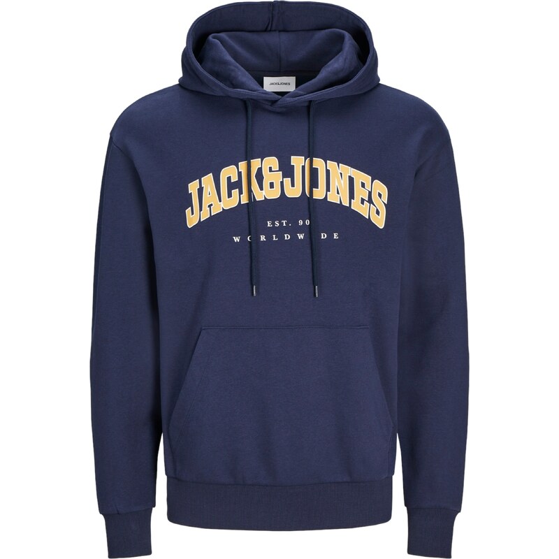 JACK & JONES Mikina JJECaleb námořnická modř / citronová / bílá