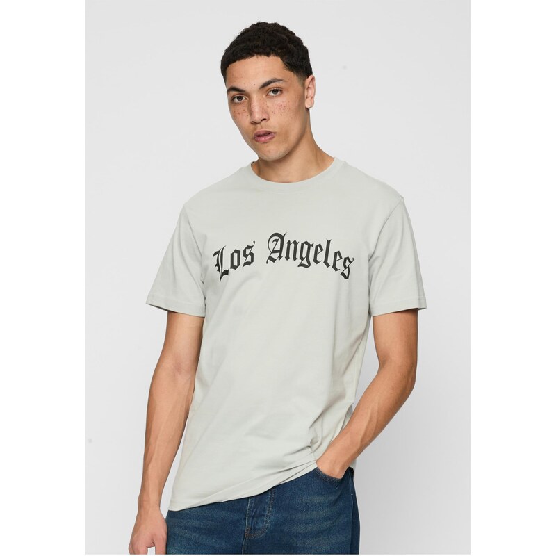 Mister Tee Pánské tričko Los Angeles Wording světle asfaltové