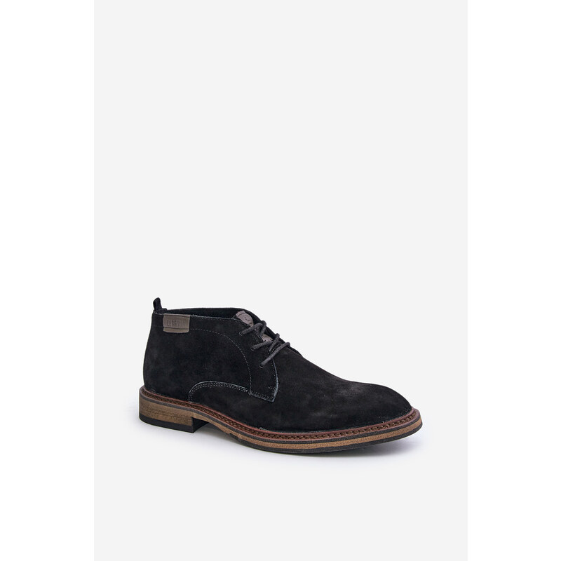 BIG STAR SHOES Semišové Pánské Boty Na Šněrování Černé Big Star