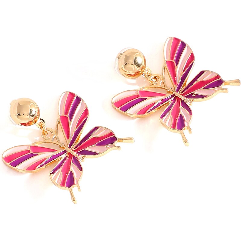 SOHI Náušnice Alani zlatá / fialová / pink / světle růžová 109392063