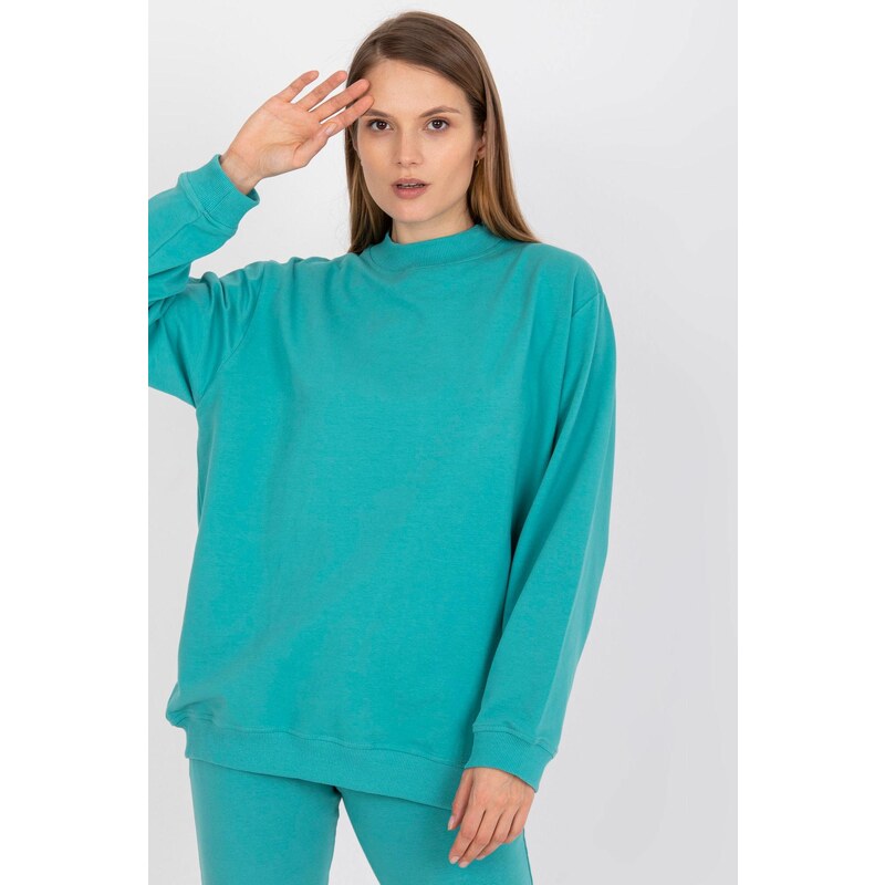 MladaModa Mikina se stojáčkem model R001 tyrkysová