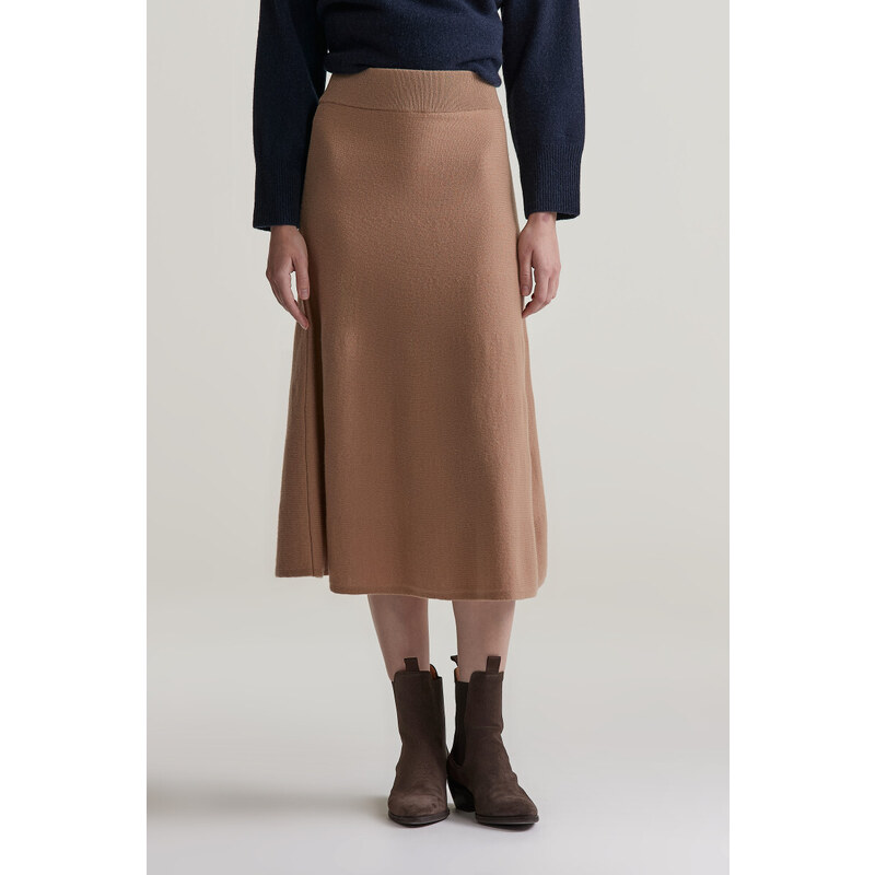 SUKNĚ GANT SUPERFINE LAMBSWOOL SKIRT CARAMEL BEIGE