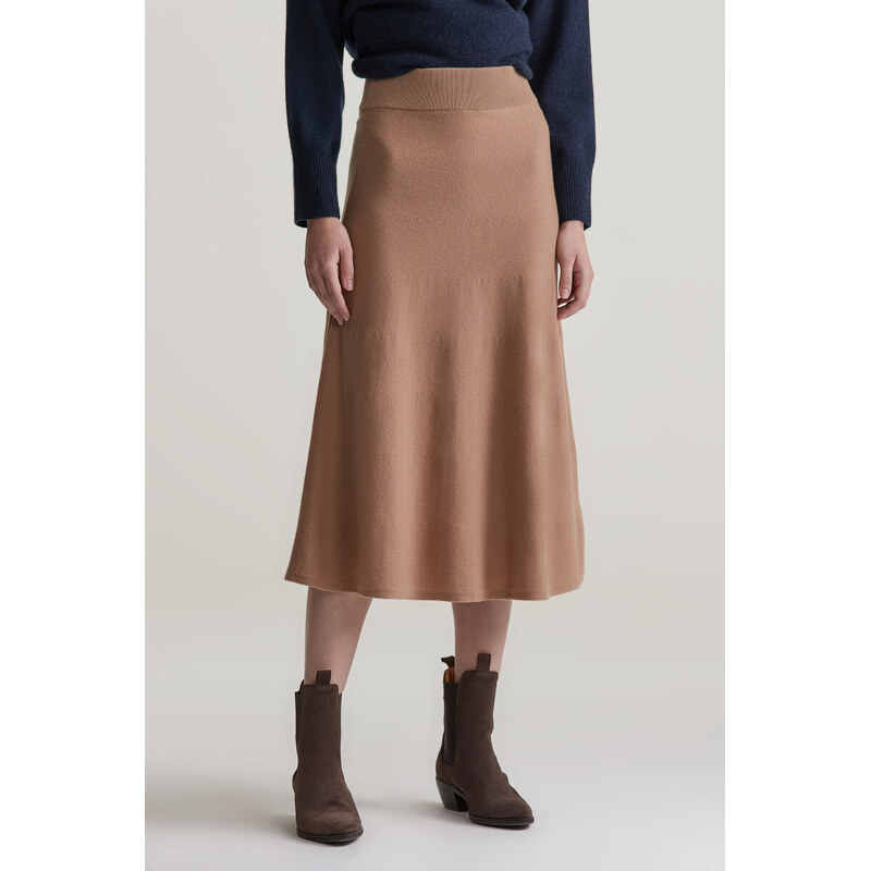 SUKNĚ GANT SUPERFINE LAMBSWOOL SKIRT CARAMEL BEIGE