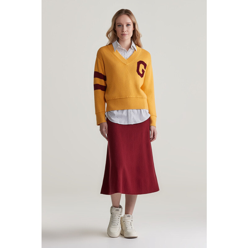 SUKNĚ GANT SUPERFINE LAMBSWOOL SKIRT PLUMPED RED