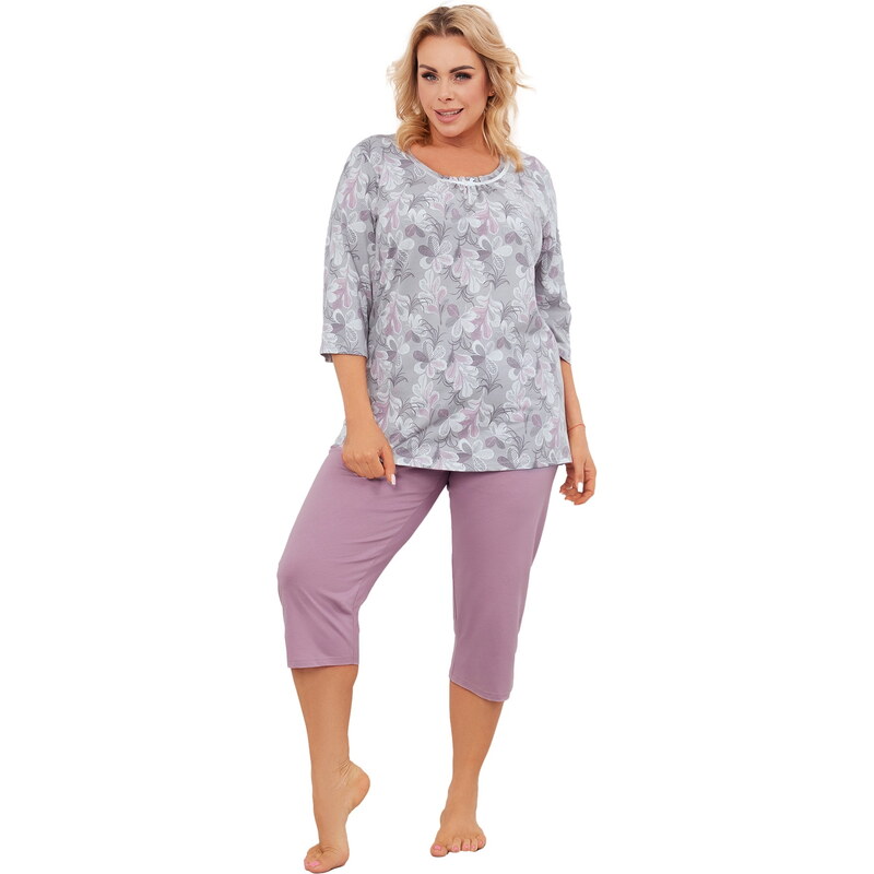 Dámské pyžamo ITALIAN FASHION ARDILA 3/4+3/4 print/vřes 99210617