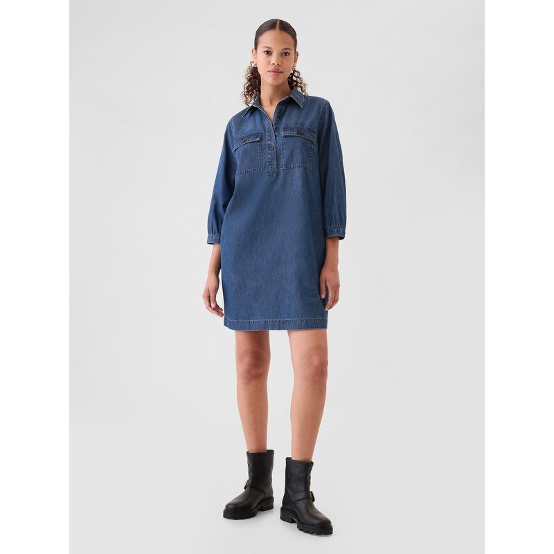 GAP Džínové mini šaty UltraSoft Utility - Dámské