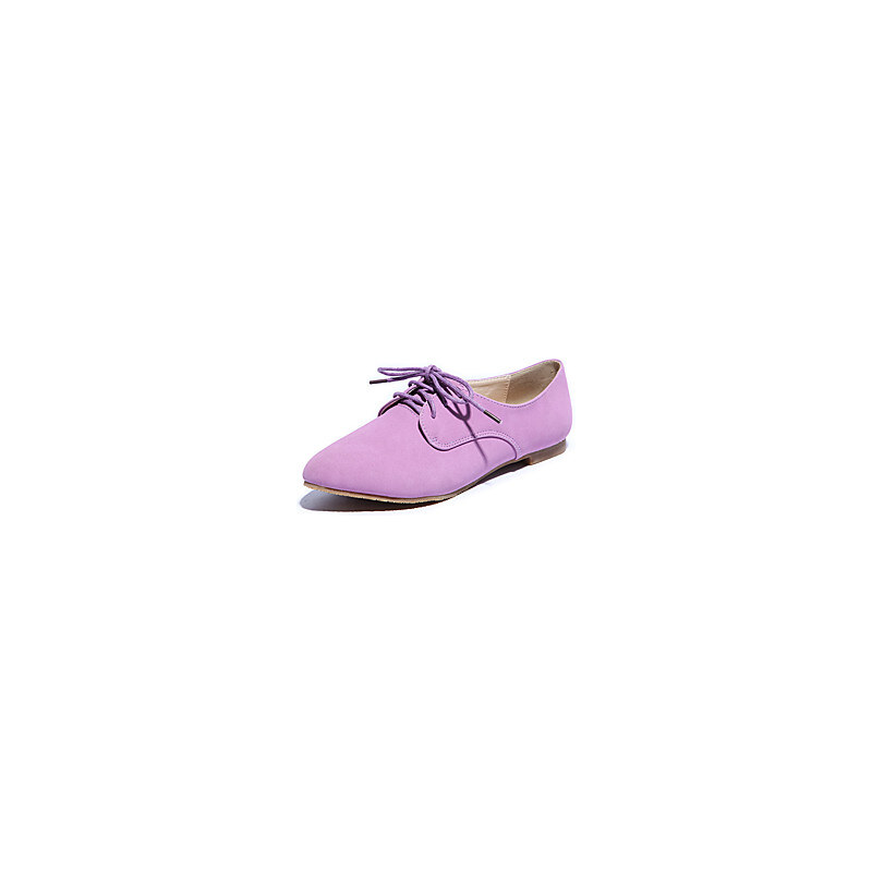 LightInTheBox Ame Comfort PU Lace Up Low Heels Shoes(Purple)