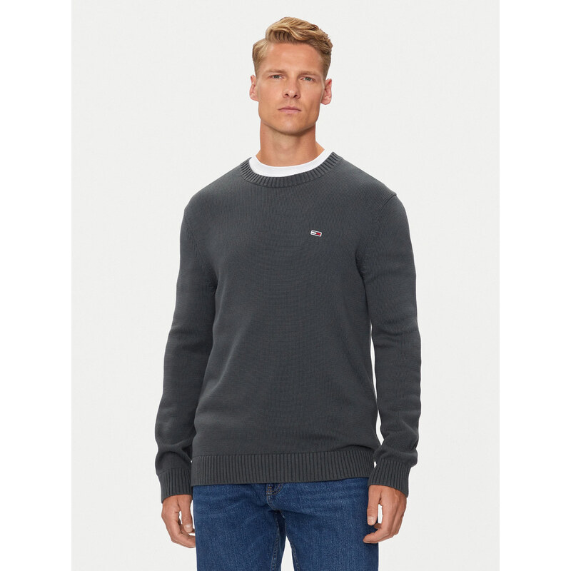 Tommy Jeans pánský šedý svetr