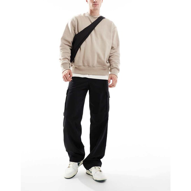 ADPT loose fit cargo trouser in black