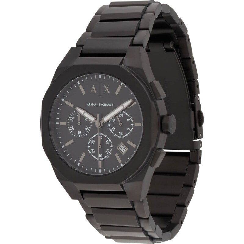 ARMANI EXCHANGE Analogové hodinky starobéžová / černá / bílá