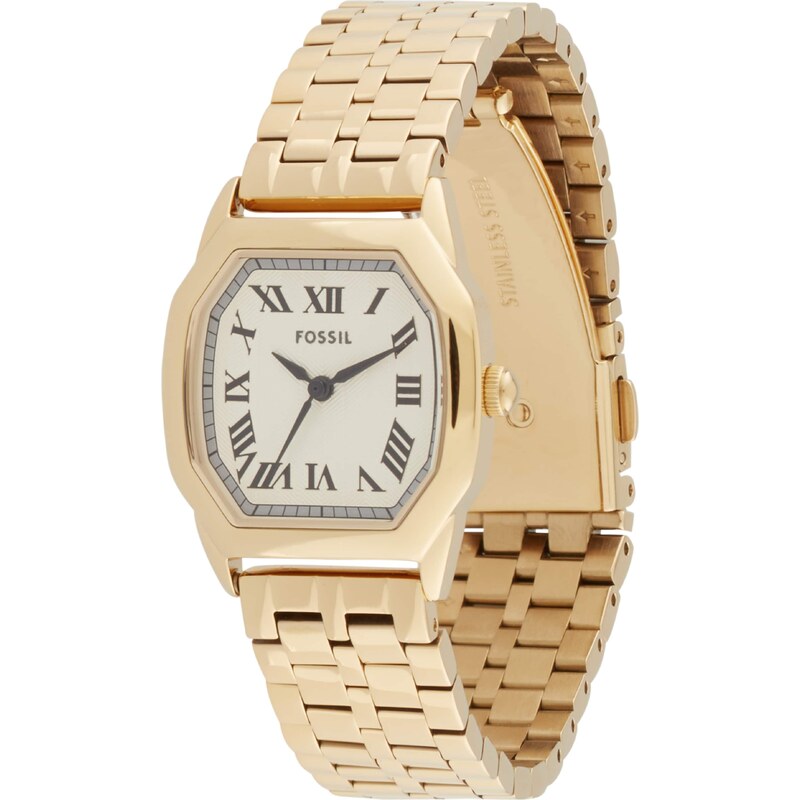 FOSSIL Analogové hodinky Harlow krémová / zlatá / černá