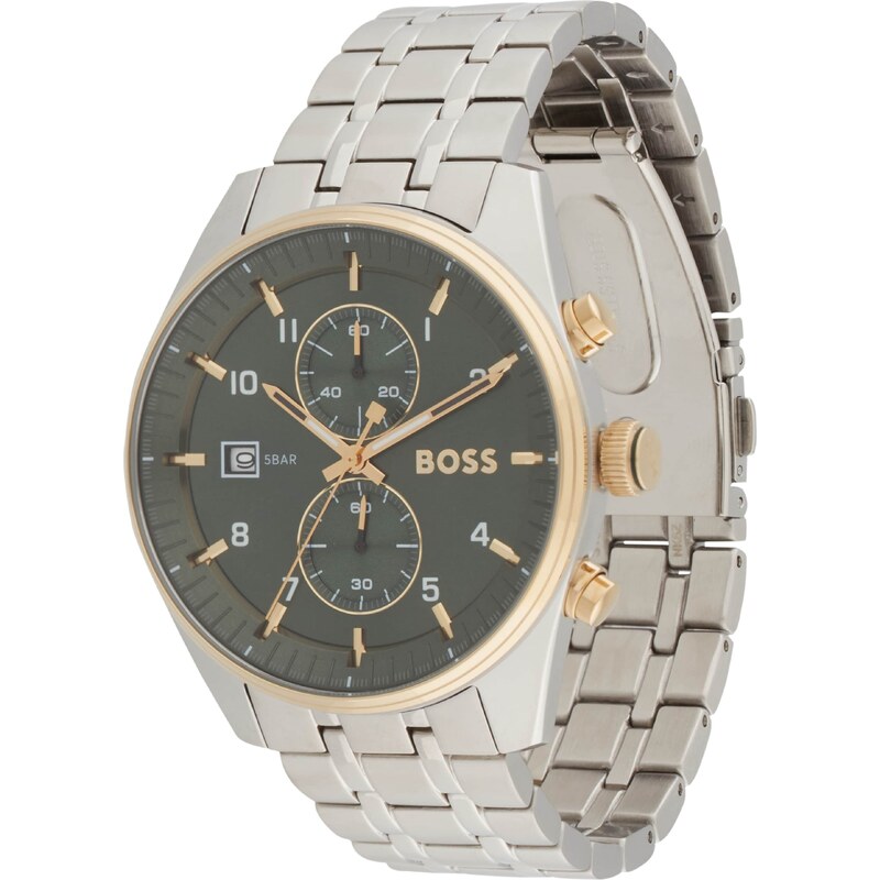 BOSS Analogové hodinky SKYTRAVELLER zlatá / černá / stříbrná 99248722