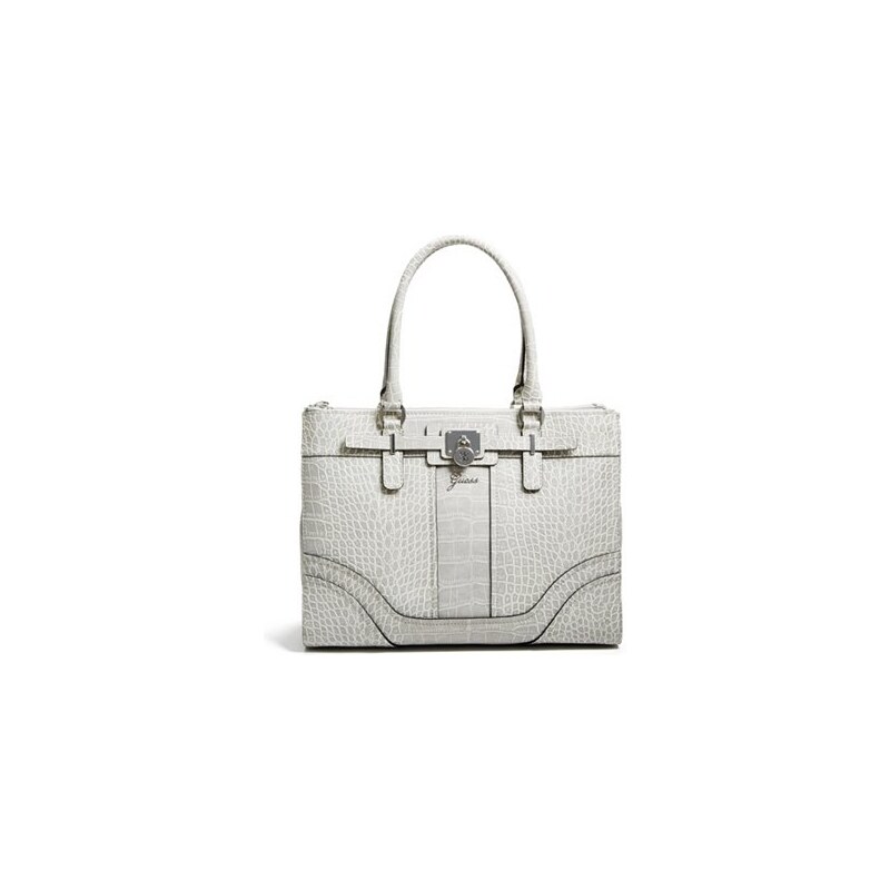 Kabelka Guess Greyson Crocodile-Embossed Status Carryall dove