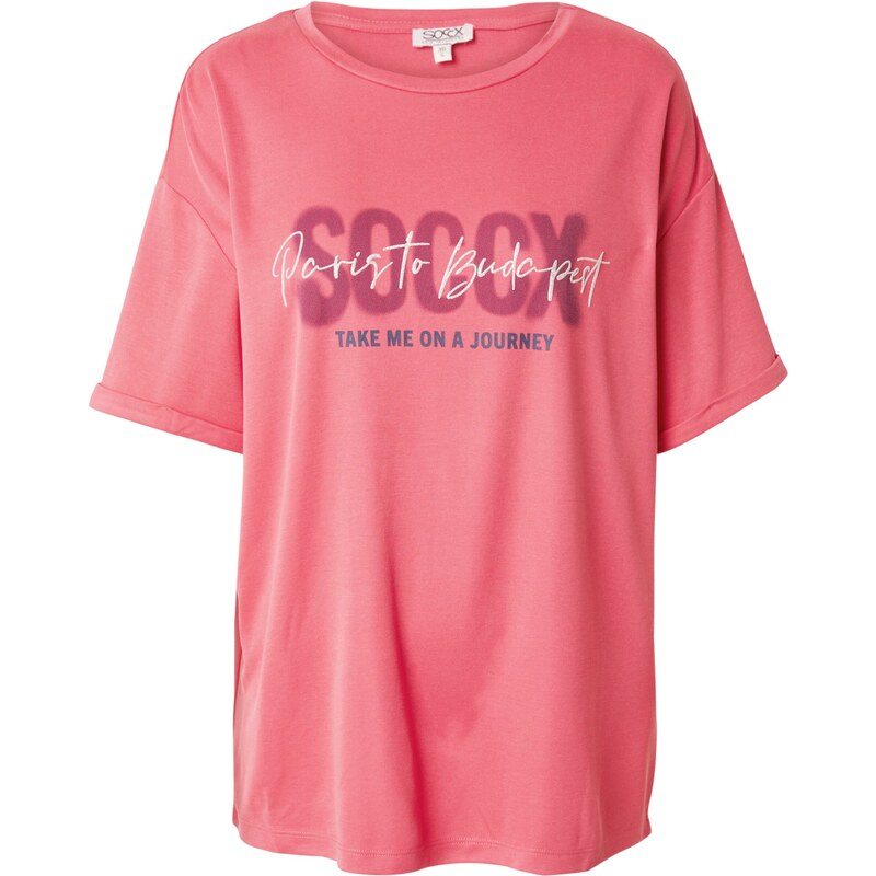 Soccx Tričko námořnická modř / burgundská červeň / melounová /