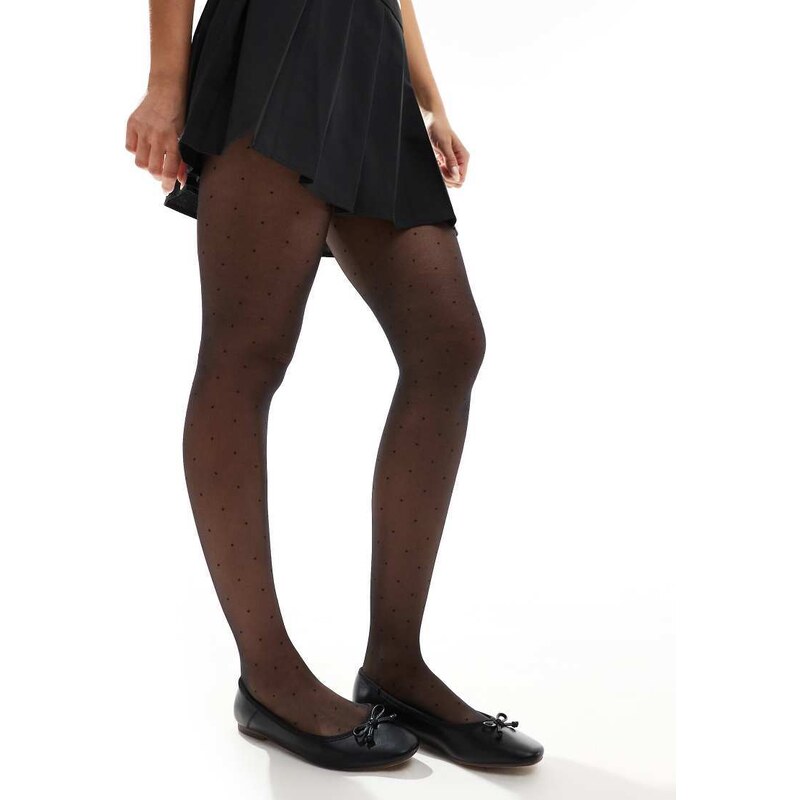Lindex 20 denier mini dot tights in black 100135340