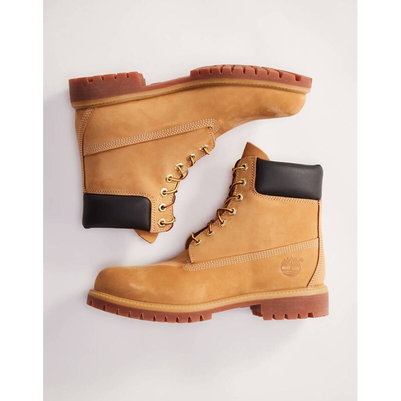 Timberland premium 6 inch boots in wheat tan nubuck-Neutral