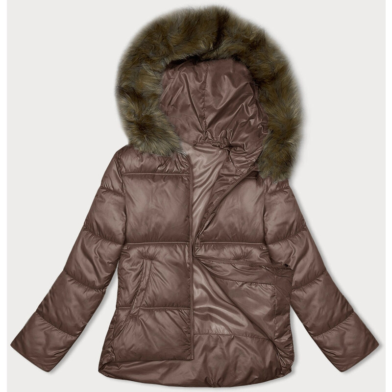 Dámská bunda bomber hnědá Swest (B8190-14)