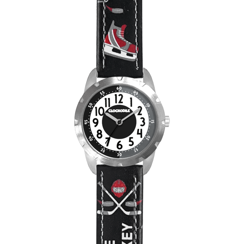 CLOCKODILE Svítící černé chlapecké hodinky HOKEJ CWB0110