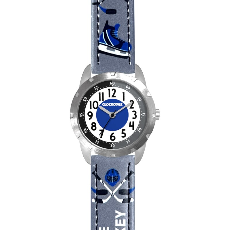 CLOCKODILE Svítící šedé chlapecké hodinky HOKEJ CWB0112