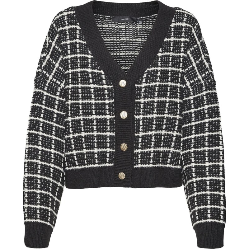 VERO MODA Kardigan VMKIA černá / bílá